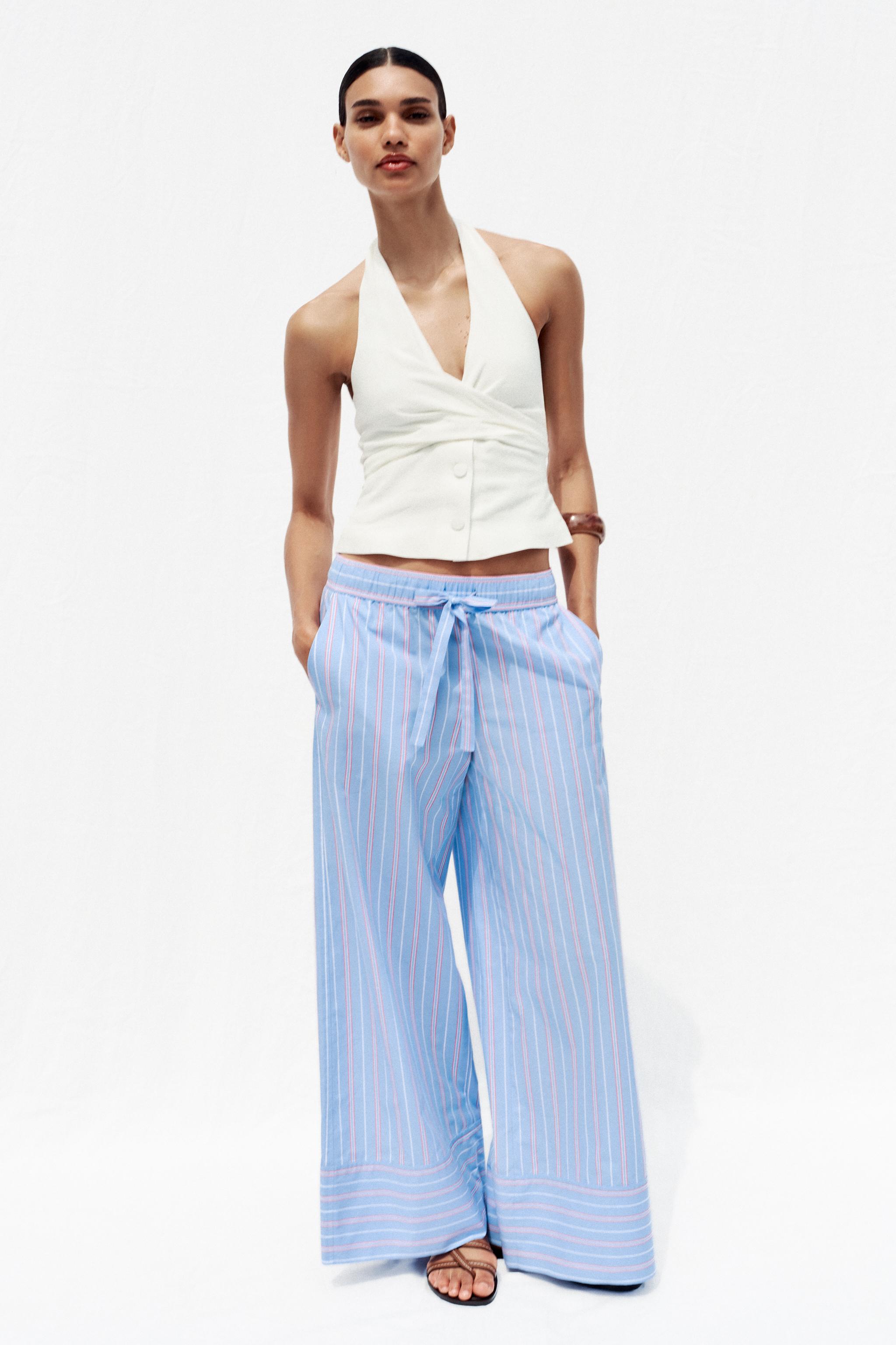 Striped Poplin Pants