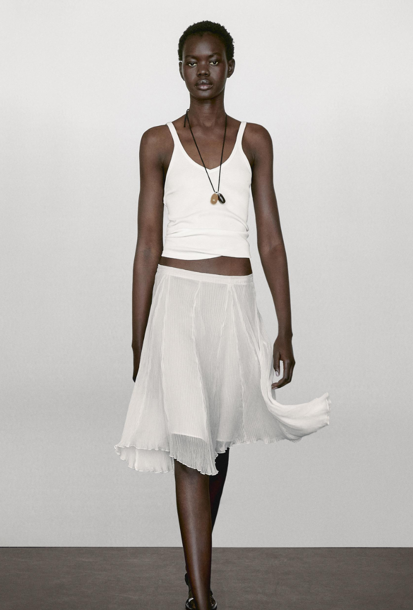 An image of a Massimo Dutti white tank top.