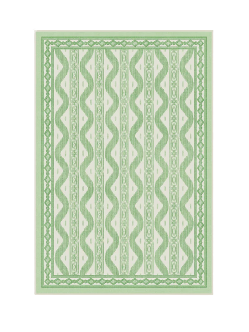 Ava Ikat Green Flatwoven Rug, 4' x 6'