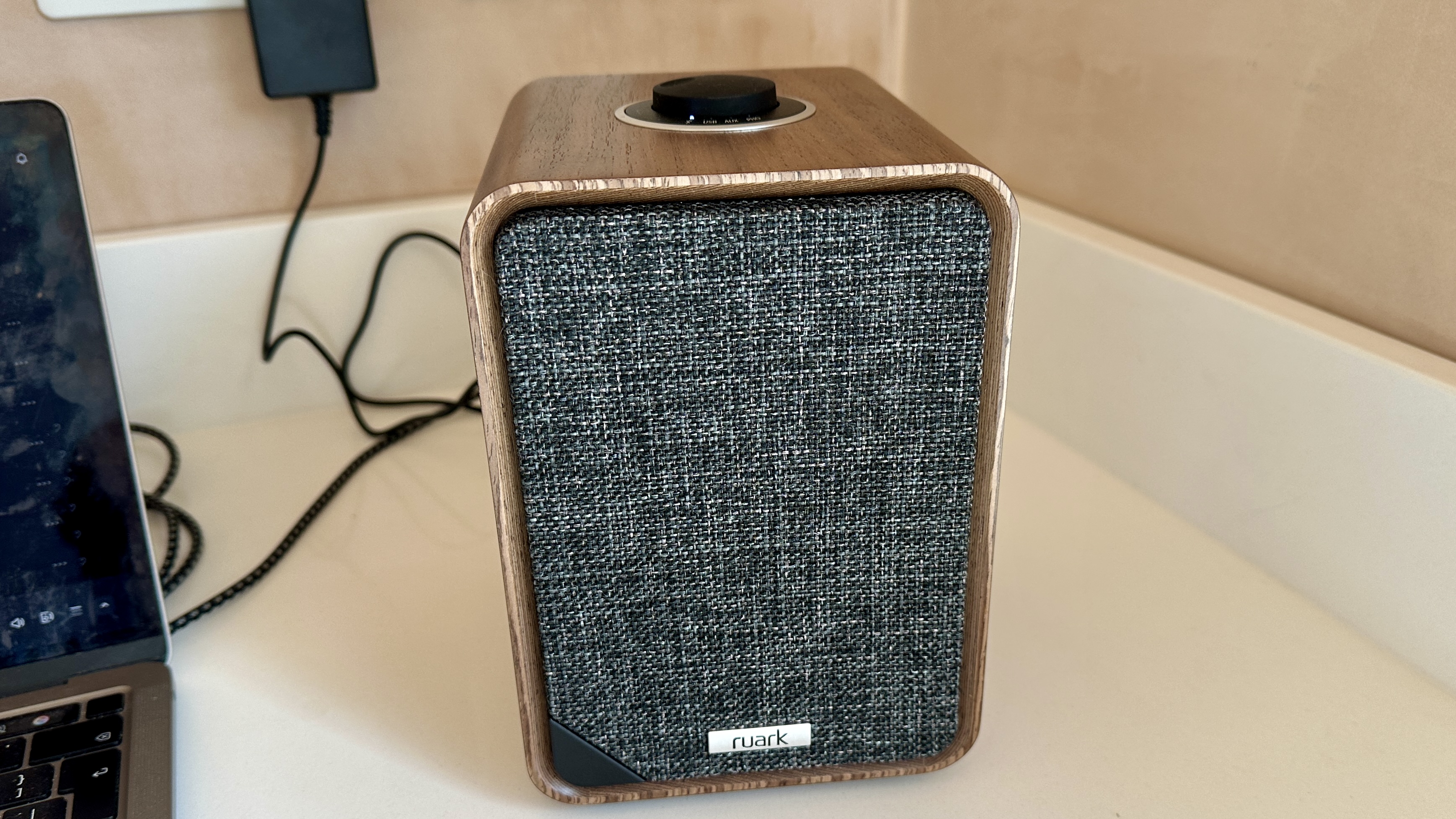 Ruark MR1 Mk3 powered speaker on a white surface