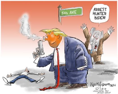 Political Cartoon U.S. Trump Biden 5th Ave