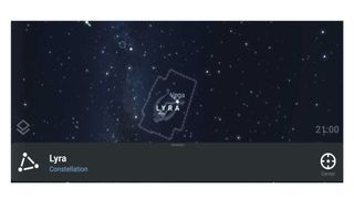 Stellarium Mobile Plus review: Image shows a constellation in the app.