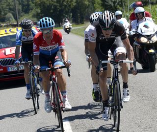 Gregory Rast leads an escape on stage twelve of the 2014 Tour de France