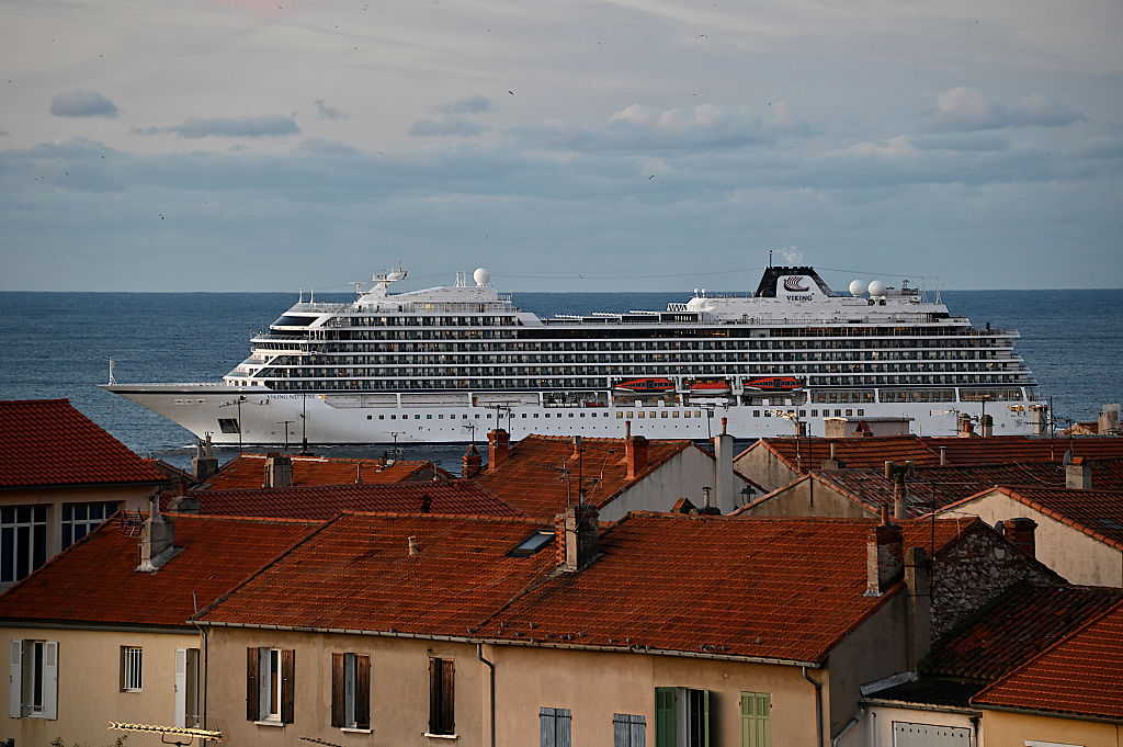 MARSEILLE, FRANCE - 2025/11/20: The passenger cruise ship Viking Neptune arrives at the French Mediterranean port of Marseille.