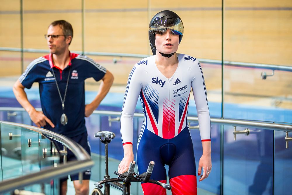 Ciara Horne comes off the track