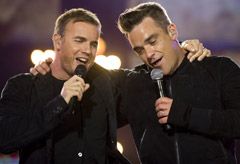 Robbie Williams and Gary Barlow - PICS! Robbie Williams and Gary Barlow reunite at Help for Heroes Concert - Help for Heroes - Celebrity - Marie Claire