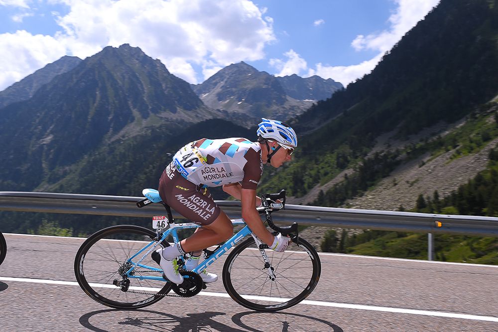 Cyril Gautier (AG2R) on a descent during stage 9