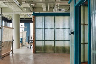zero-waste workspace with green translucencies