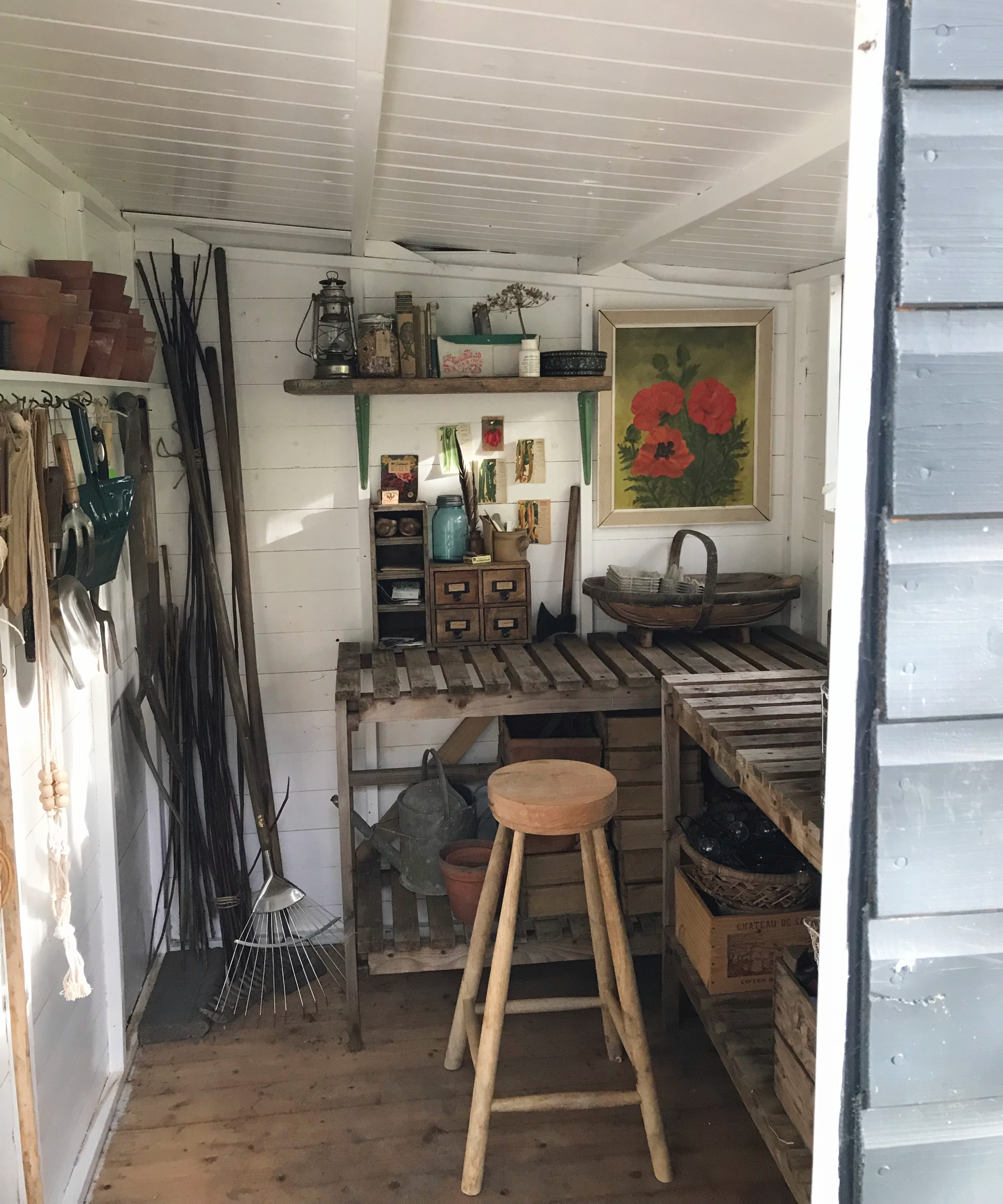 garden shed made into a chic sanctuary