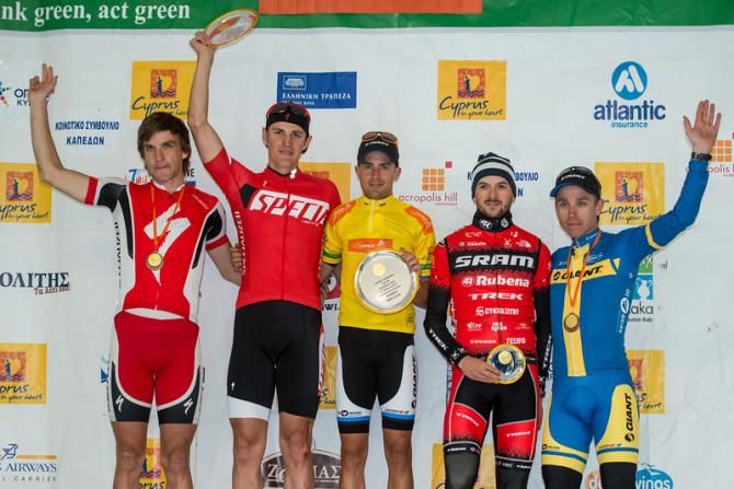 Elite men overall podium: Wengelin, Jaroslav Kulhavy, Fabien Giger, Jan Skarnitzl, Emil Lindgren