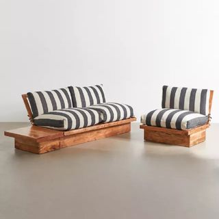 A deckchair stripe sofa