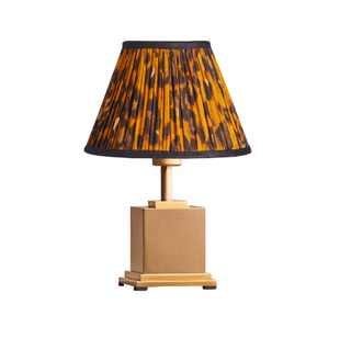 portable lamp with animal print shade