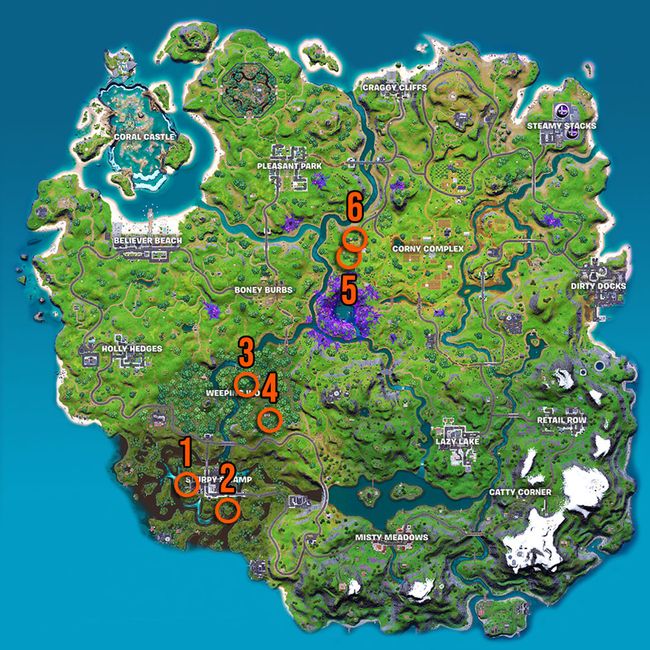 Fortnite Target Dummies Locations - Destroy With Io Weapons 