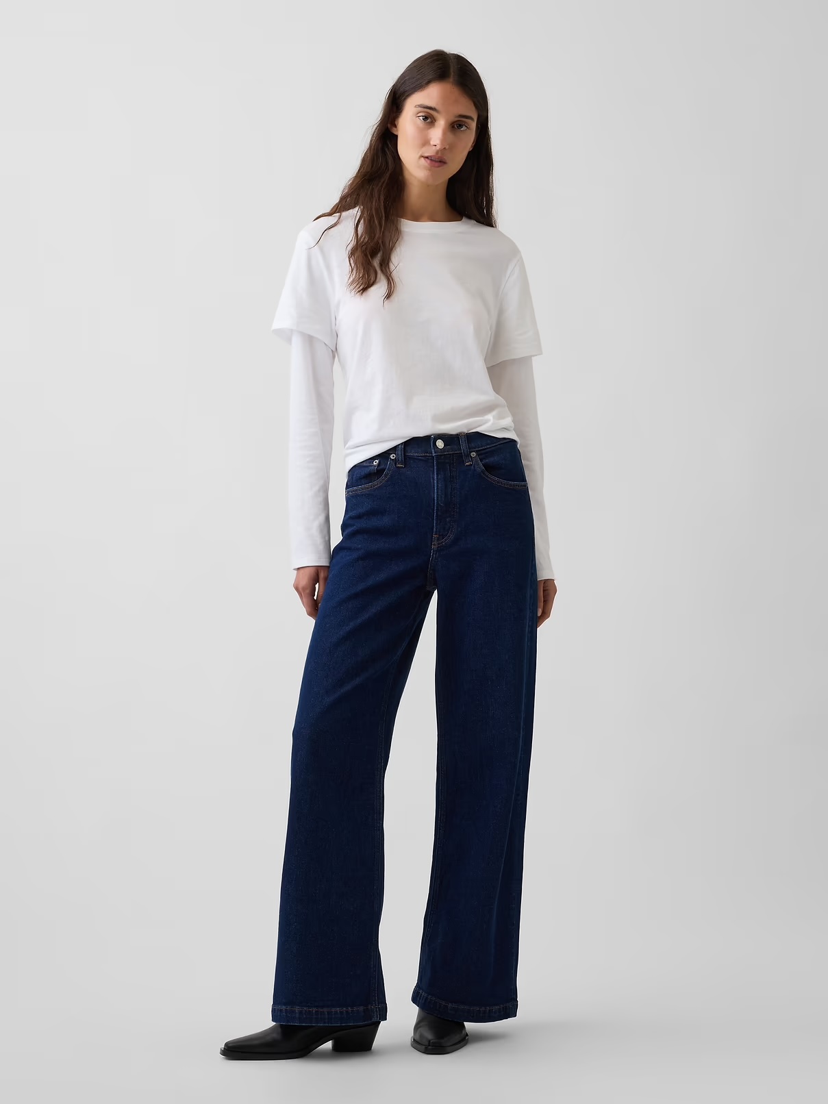 Gap, High Rise Stride Wide-Leg Jeans