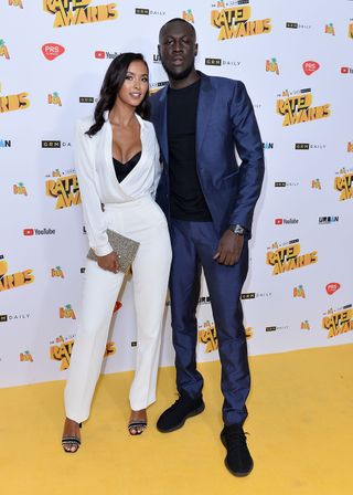 Stormzy and Maya Jama attend The Rated Awards at The Roundhouse on October 24, 2017 in London, England