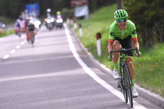 Pierre Rolland attacks the break on the Giro d'Italia's 17th stage.