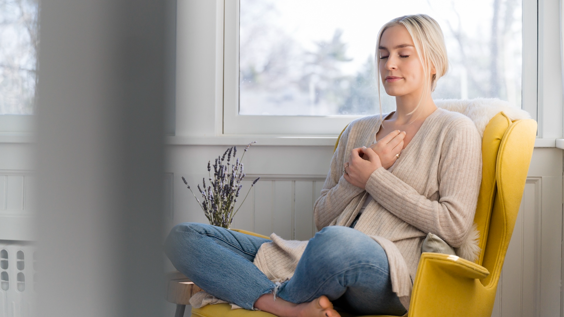 woman meditating