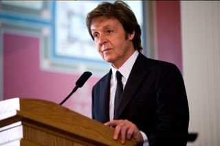 Paul McCartney takes questions at a press conference