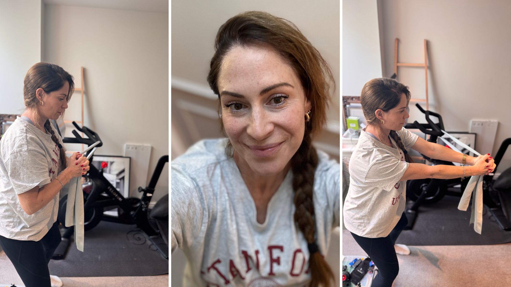 Health writer Anna Bartter trying the paloff press every day
