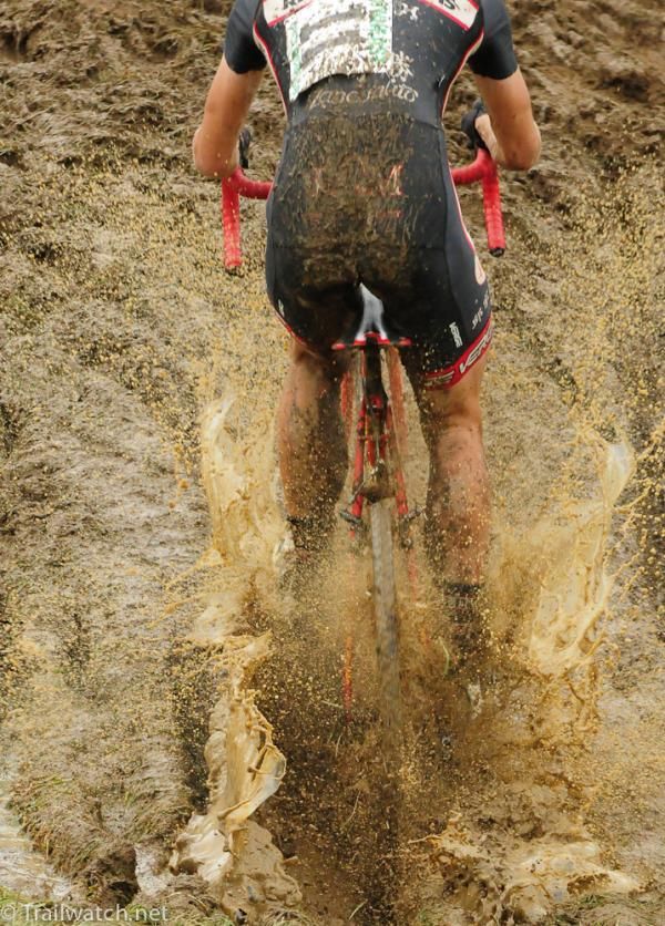 The mud and water had a significant impact on the race results today.