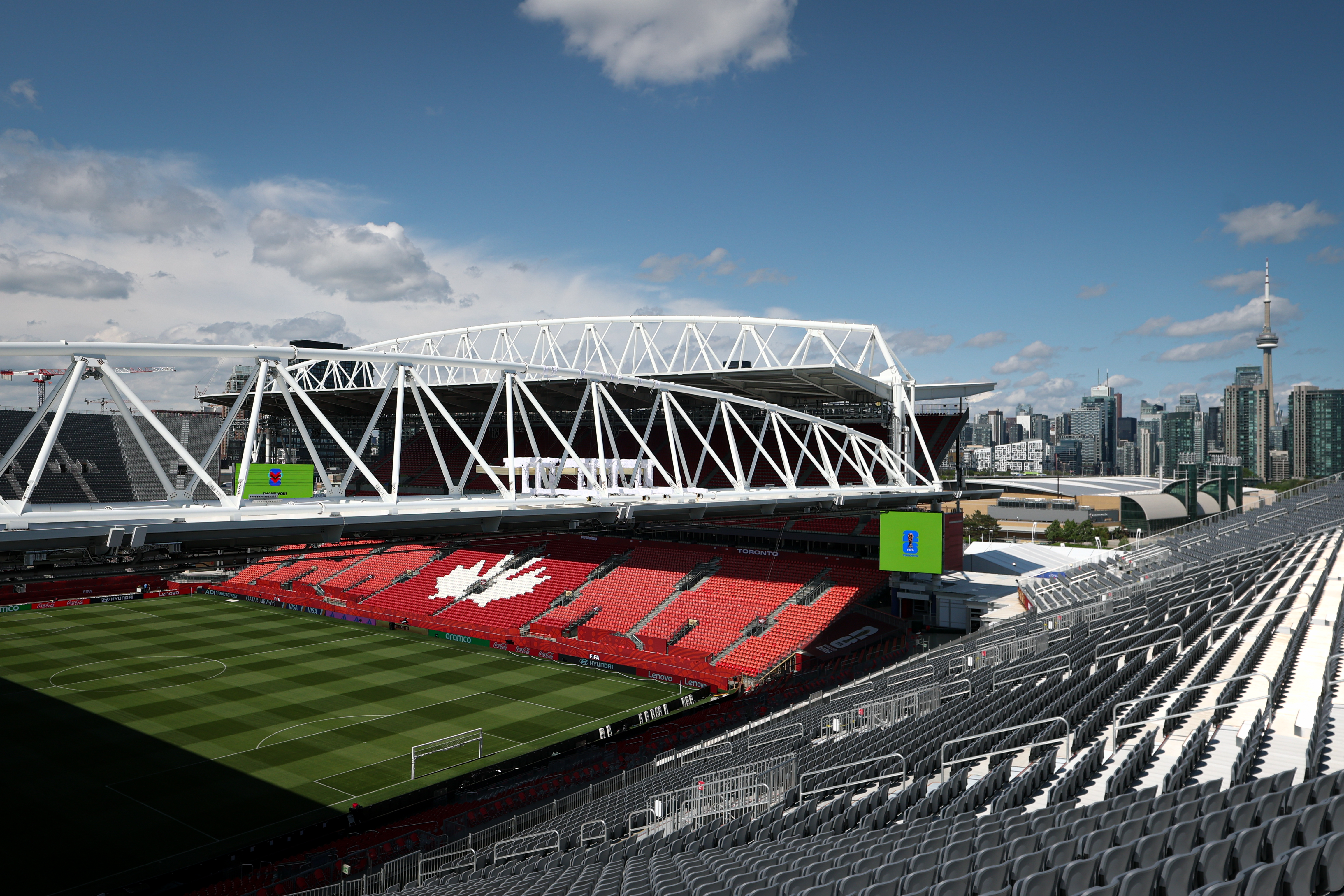 TORONTO, ONTARIO - JUNE 06: A general view inside the Toronto Stadium prior to the FIFA World Cup 2026 on June 06, 2026 in Toronto, Ontario. (Photo by Alex Pantling - FIFA/FIFA via Getty Images)