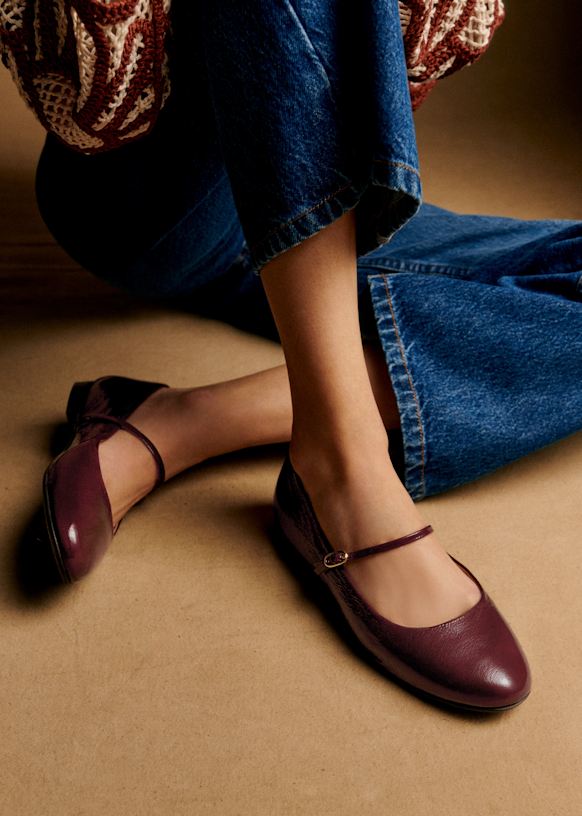 Méline Low Ballerinas - Patent Purple - Bovine Leather - Sézane