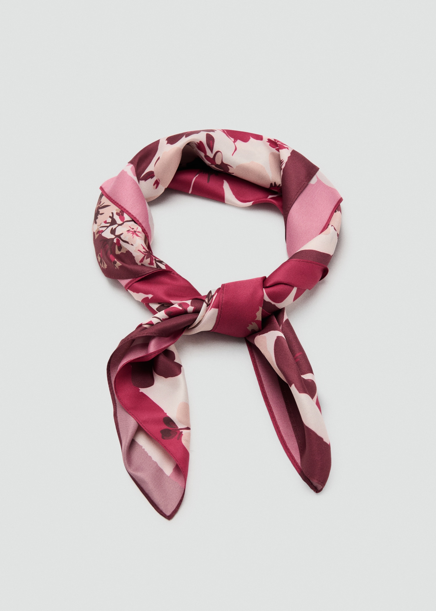 Floral-Print Satin Scarf - Women | Mango United Kingdom