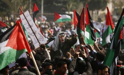 Palestinians rally for unity in Gaza last month: The U.N. may formally recognize the West Bank, Gaza Strip, and East Jerusalem as a Palestinian state this fall, drawing Israel's ire.