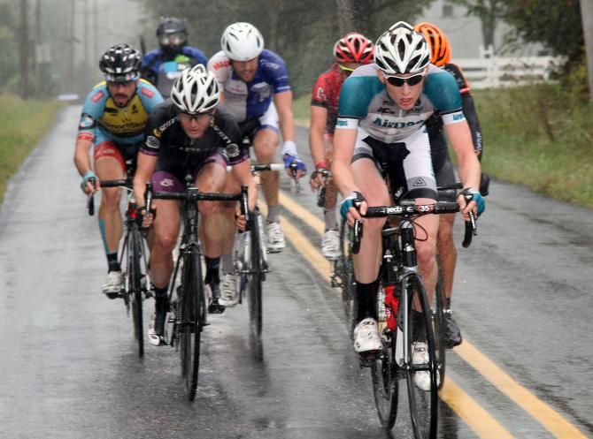 Kevin Gottlieb (Airgas Cycling) Takes his turn at the front if the six man break.