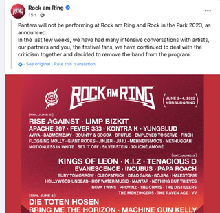 Rock Am Ring statement