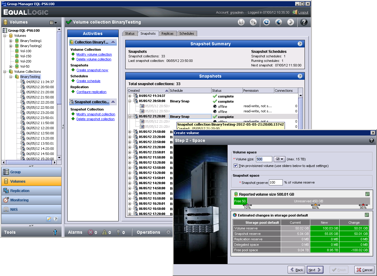 Dell PS6100 - Snapshots schedules