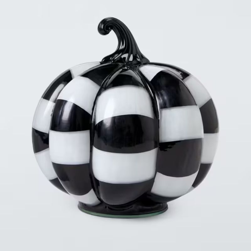 black and white checked pumpkin