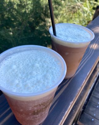 Butterbeer on a hot day at Universal Orlando.