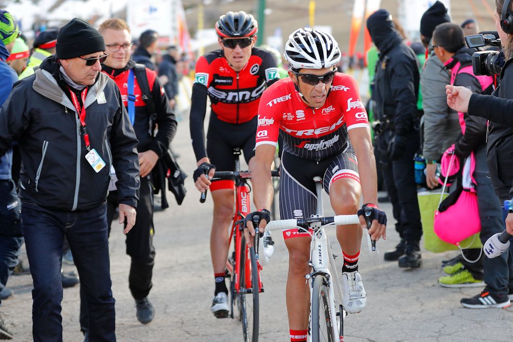 Alberto Contador and Tejay van Garderen after finishing stage 3 at Volta a Catalunya