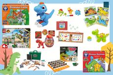 Collage showing the best dinosaur toys