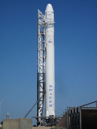 SpaceX's Falcon 9 and Dragon on Launch Pad, May 2012