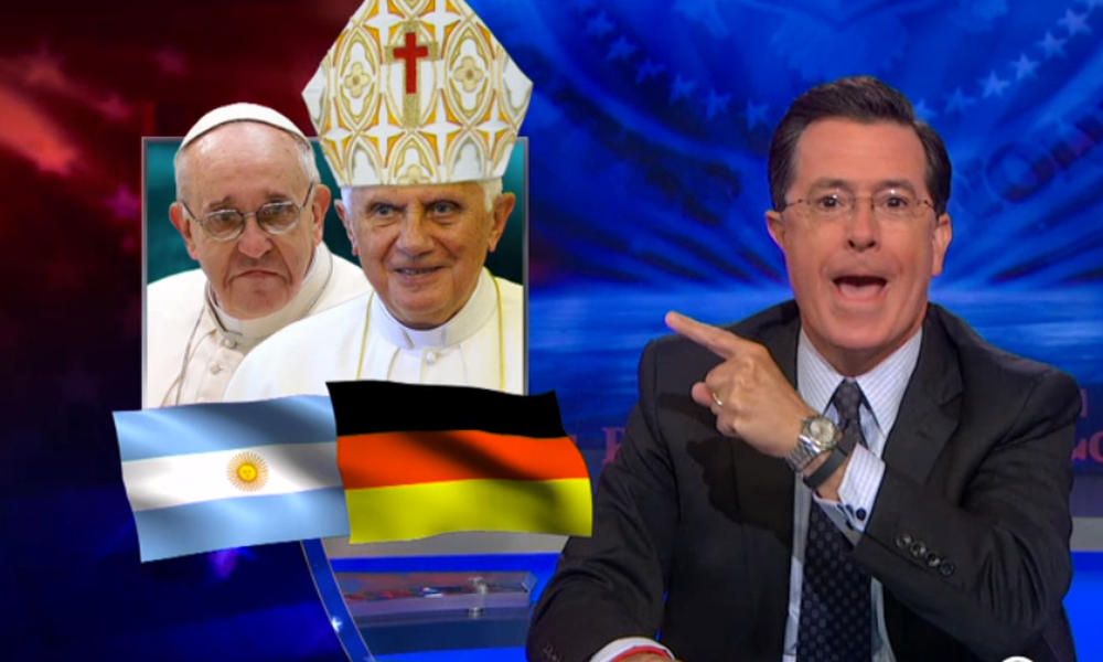 After Germany&amp;#039;s World Cup win, Stephen Colbert declares Benedict XVI pope again