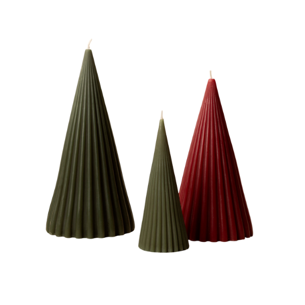 Makerspalm, Ribbed Tree Candles (set of 3)