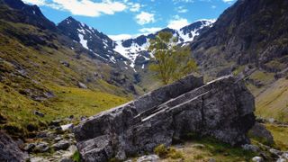 The Lost Valley can be found by following a trail from the Glen Coe valley