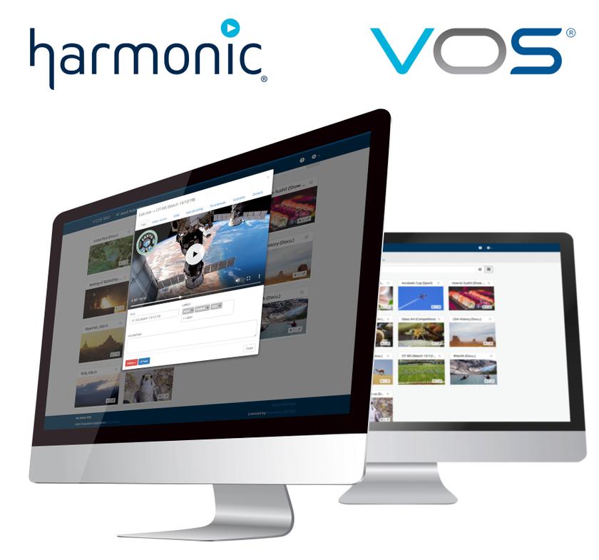 Harmonic VOS Media Software on a computer screen