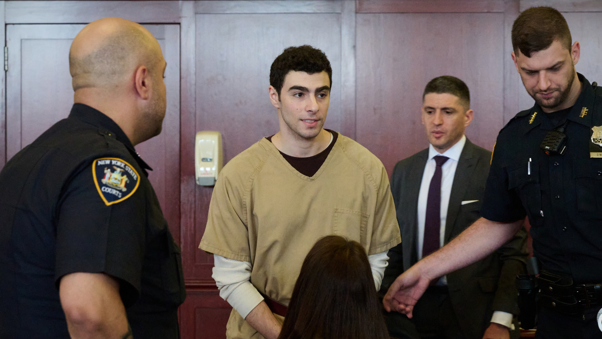 Luigi Mangione in Manhattan court room for murder trial hearing