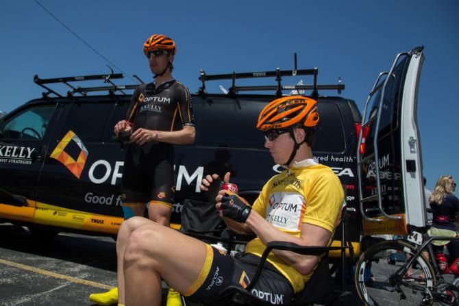 Chad Haga patiently awaits the start of the final stage of the Joe Martin Stage Race.