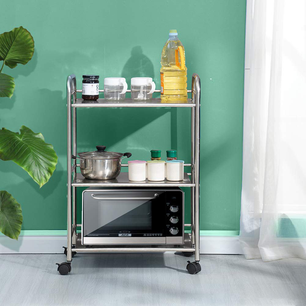 Belfry Kitchen Tambellini 60 Cm Stainless Steel Kitchen Trolley With Locking Wheels &amp;amp; Reviews | Wayfair.co.uk