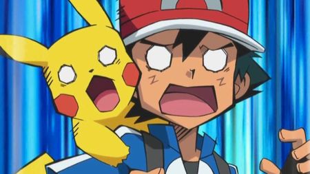 Ash and Pikachu from the Pokemon anime