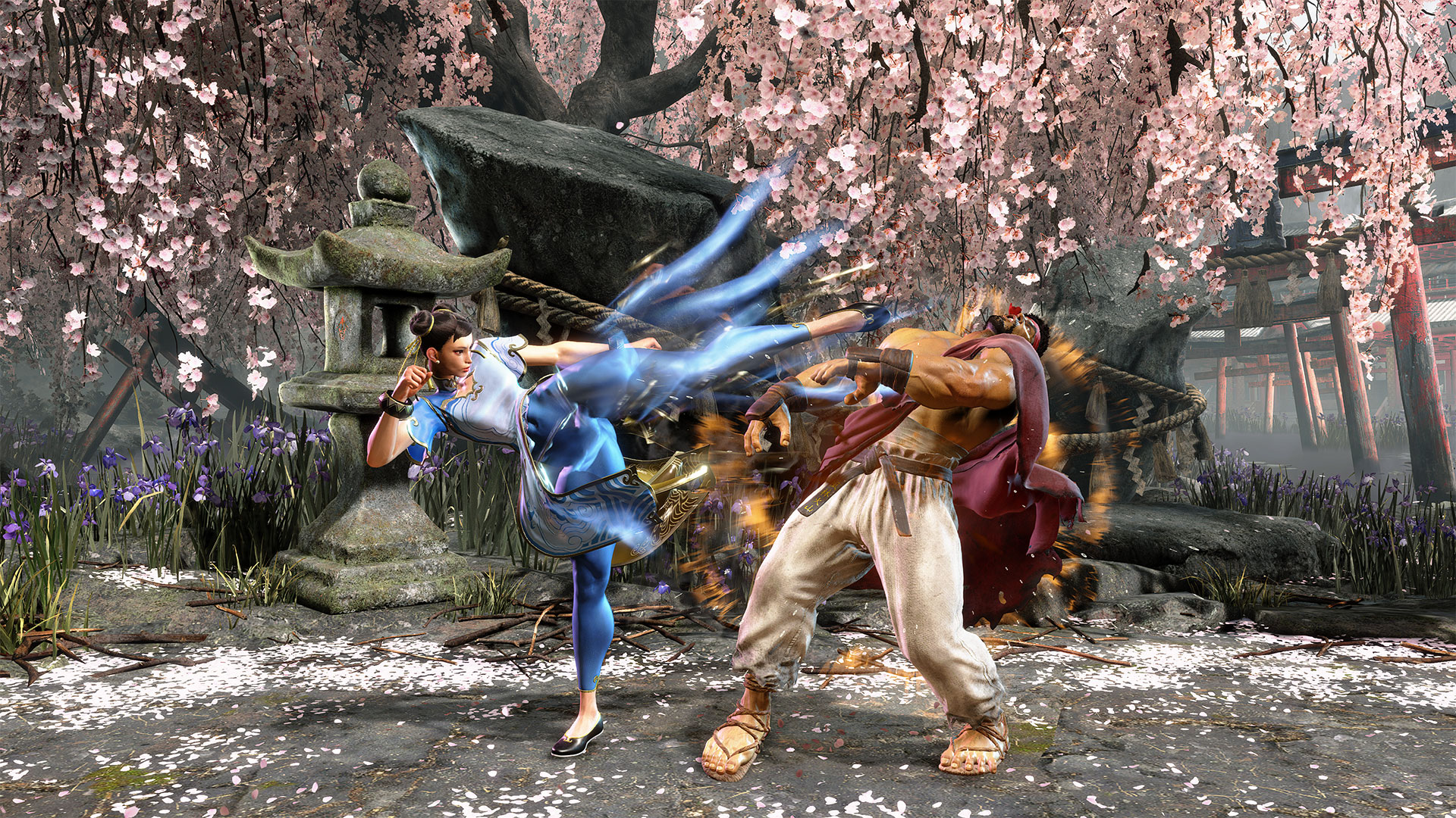 Chun Li fighting Ryu in Street Fighter