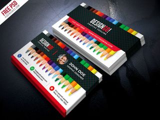 Free business card templates: Coloured Pencils