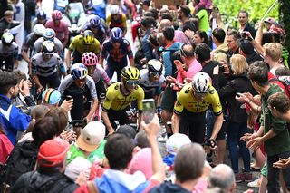 Simon Yates and Wout Van Aert on stage 14 at the Giro d'Italia