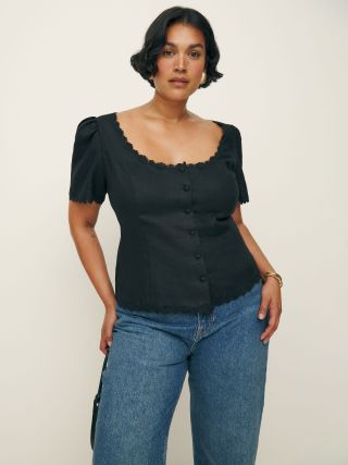 Reformation, Anabella Linen Top 