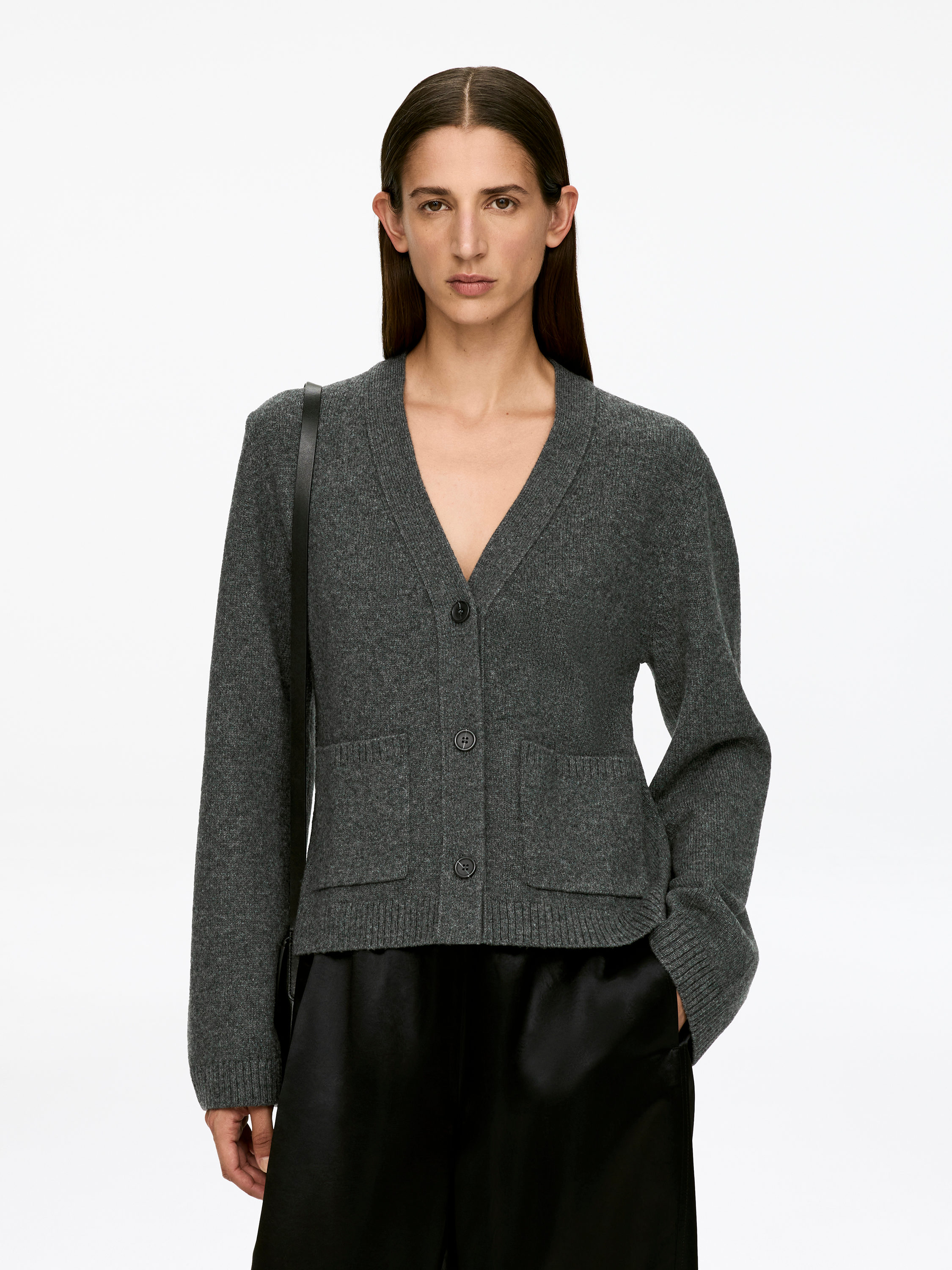 Wool Cardigan &amp;ndash; Dark Grey &amp;ndash; Women &amp;ndash; Arket Gb