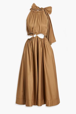 Henriette Cutout Cotton-Twill Midi Dress